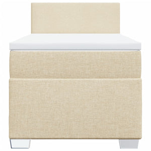 Κρεβάτι Boxspring με Στρώμα Κρεμ 100 x 200 εκ. Υφασμάτινο