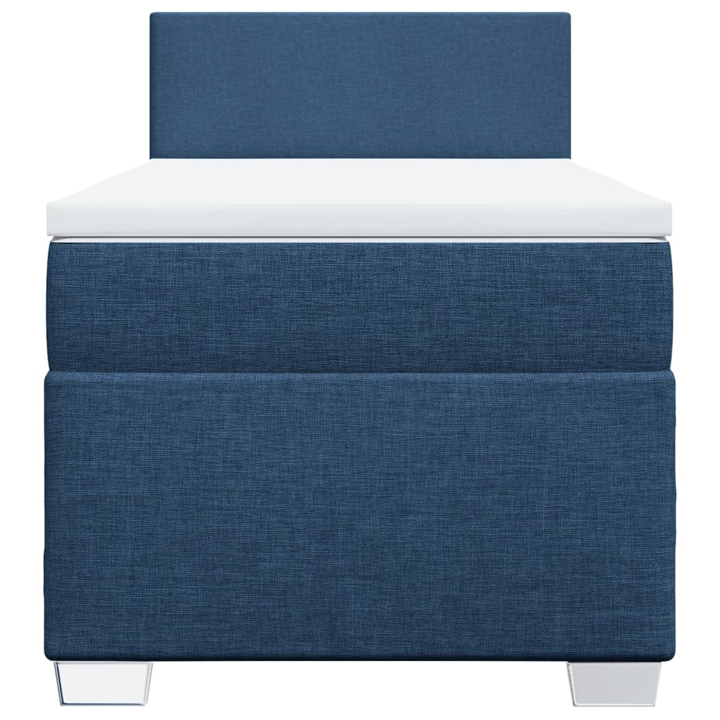 Κρεβάτι Boxspring με Στρώμα Μπλε 100 x 200 εκ. Υφασμάτινο