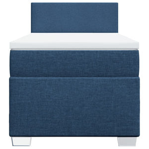Κρεβάτι Boxspring με Στρώμα Μπλε 100 x 200 εκ. Υφασμάτινο