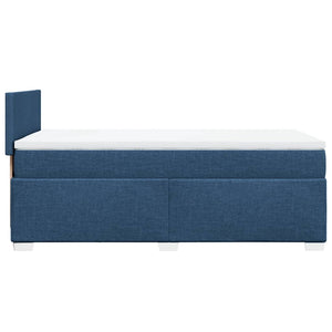 Κρεβάτι Boxspring με Στρώμα Μπλε 100 x 200 εκ. Υφασμάτινο
