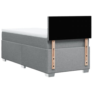 Κρεβάτι Boxspring με Στρώμα Ανοιχτό Γκρι 100x200 εκ. Υφασμάτινο