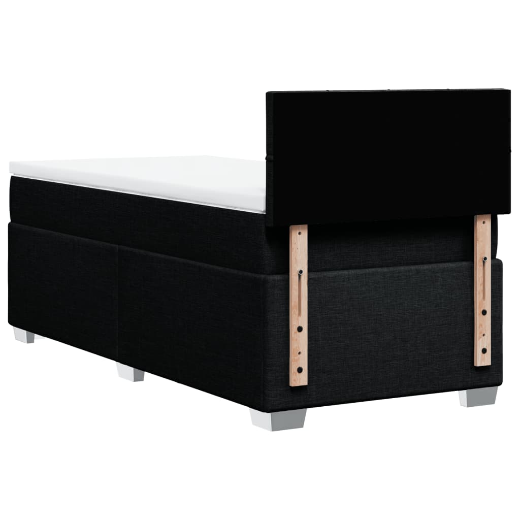 Κρεβάτι Boxspring με Στρώμα Μαύρο 100 x 200 εκ. Υφασμάτινο - Pakobazaar