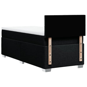 Κρεβάτι Boxspring με Στρώμα Μαύρο 100 x 200 εκ. Υφασμάτινο - Pakobazaar