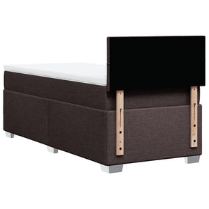 Κρεβάτι Boxspring με Στρώμα Σκούρο Καφέ 100x200 εκ. Υφασμάτινο