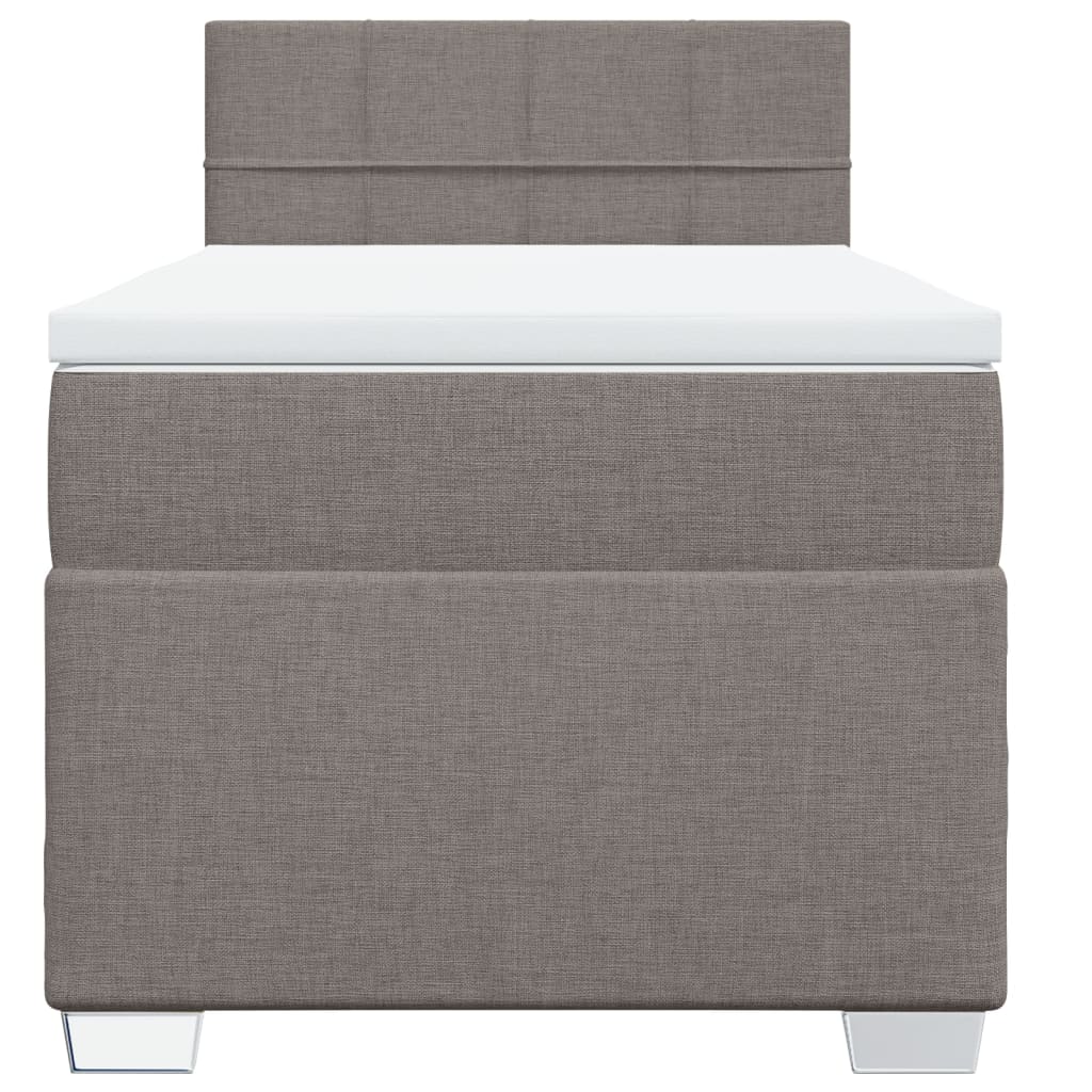 Κρεβάτι Boxspring με Στρώμα Taupe 100 x 200 εκ. Υφασμάτινο
