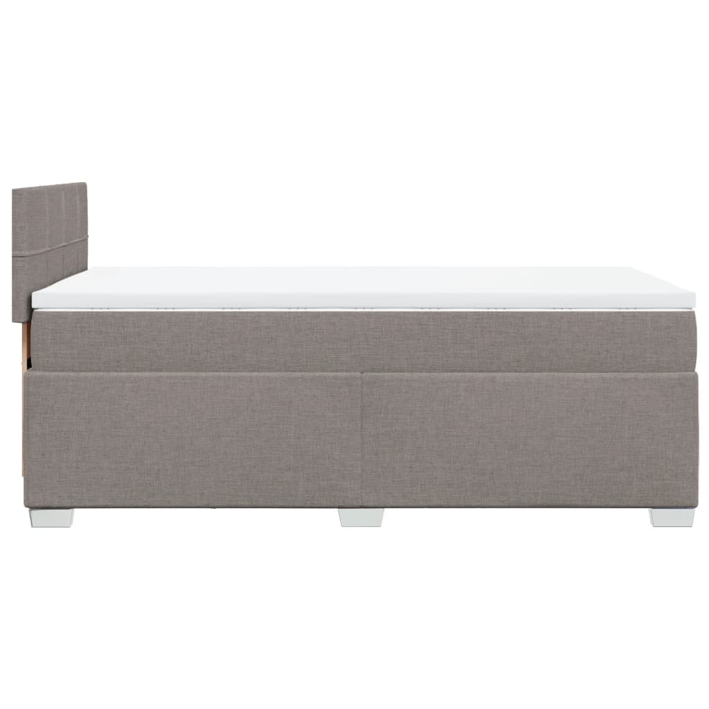 Κρεβάτι Boxspring με Στρώμα Taupe 100 x 200 εκ. Υφασμάτινο