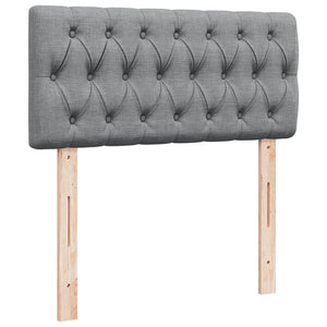 Κρεβάτι Boxspring με Στρώμα Ανοιχτό Γκρι 100x200 εκ. Υφασμάτινο