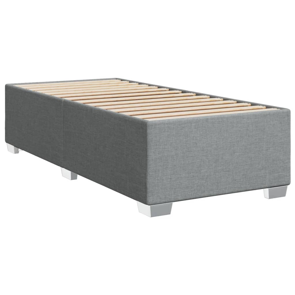 Κρεβάτι Boxspring με Στρώμα Ανοιχτό Γκρι 100x200 εκ. Υφασμάτινο