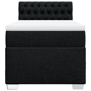 Κρεβάτι Boxspring με Στρώμα Μαύρο 100 x 200 εκ. Υφασμάτινο - Pakobazaar