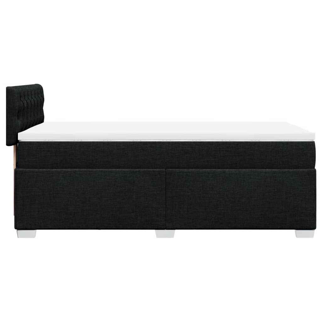 Κρεβάτι Boxspring με Στρώμα Μαύρο 100 x 200 εκ. Υφασμάτινο - Pakobazaar