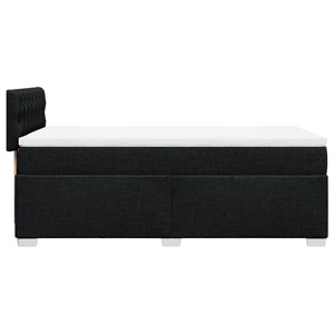 Κρεβάτι Boxspring με Στρώμα Μαύρο 100 x 200 εκ. Υφασμάτινο - Pakobazaar