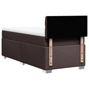 Κρεβάτι Boxspring με Στρώμα Σκούρο Καφέ 100x200 εκ. Υφασμάτινο