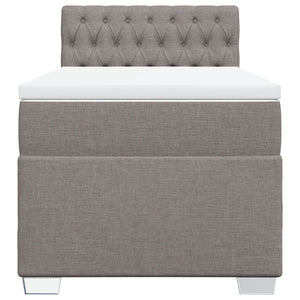 Κρεβάτι Boxspring με Στρώμα Taupe 100 x 200 εκ. Υφασμάτινο