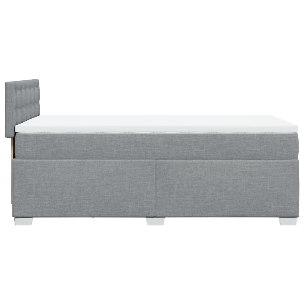 Κρεβάτι Boxspring με Στρώμα Ανοιχτό Γκρι 100x200 εκ. Υφασμάτινο - Pakobazaar