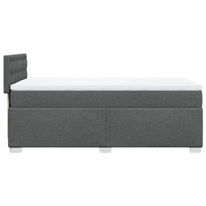 Κρεβάτι Boxspring με Στρώμα Σκούρο Γκρι 100x200 εκ. Υφασμάτινο