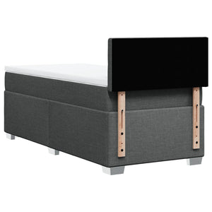 Κρεβάτι Boxspring με Στρώμα Σκούρο Γκρι 100x200 εκ. Υφασμάτινο