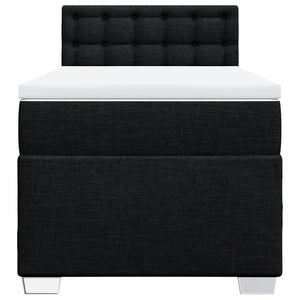 Κρεβάτι Boxspring με Στρώμα Μαύρο 100 x 200 εκ. Υφασμάτινο - Pakobazaar