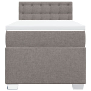 Κρεβάτι Boxspring με Στρώμα Taupe 100 x 200 εκ. Υφασμάτινο