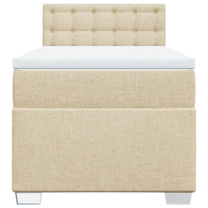 Κρεβάτι Boxspring με Στρώμα Κρεμ 100 x 200 εκ. Υφασμάτινο