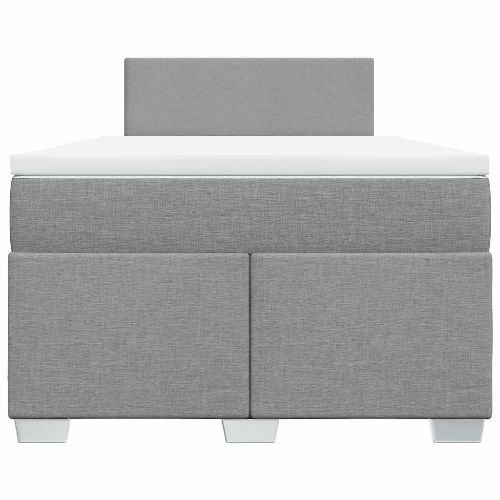 Κρεβάτι Boxspring με Στρώμα Ανοιχτό Γκρι 120x190 εκ. Υφασμάτινο