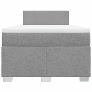 Κρεβάτι Boxspring με Στρώμα Ανοιχτό Γκρι 120x190 εκ. Υφασμάτινο