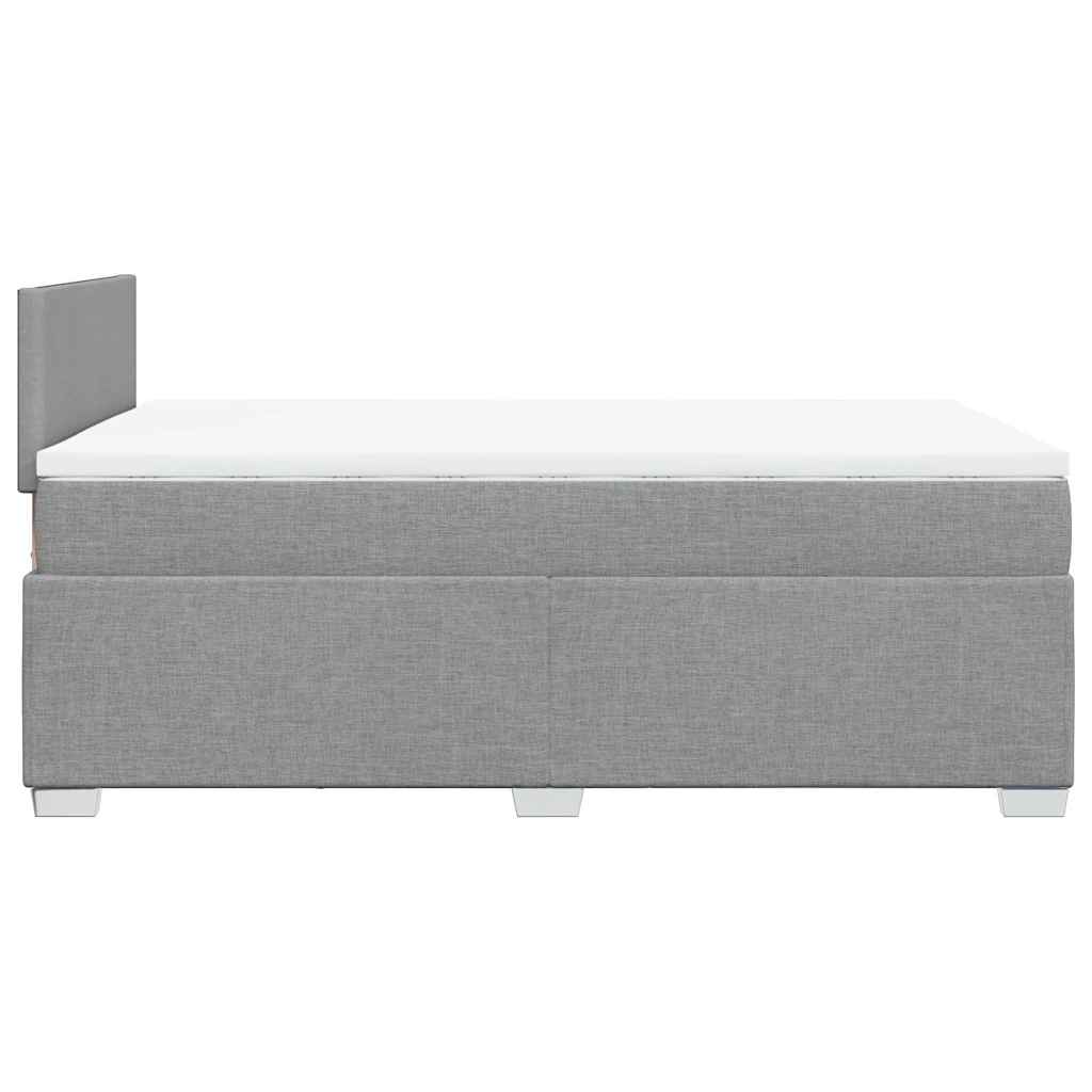Κρεβάτι Boxspring με Στρώμα Ανοιχτό Γκρι 120x190 εκ. Υφασμάτινο