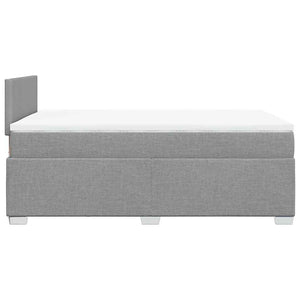 Κρεβάτι Boxspring με Στρώμα Ανοιχτό Γκρι 120x190 εκ. Υφασμάτινο