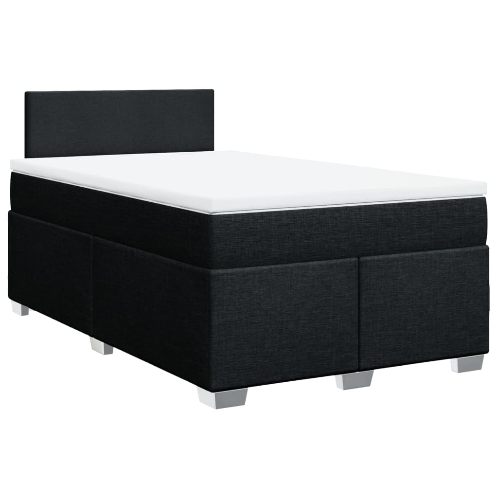 Κρεβάτι Boxspring με Στρώμα Μαύρο 120x190 εκ. Υφασμάτινο - Pakobazaar