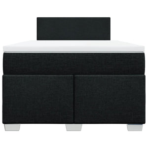Κρεβάτι Boxspring με Στρώμα Μαύρο 120x190 εκ. Υφασμάτινο - Pakobazaar