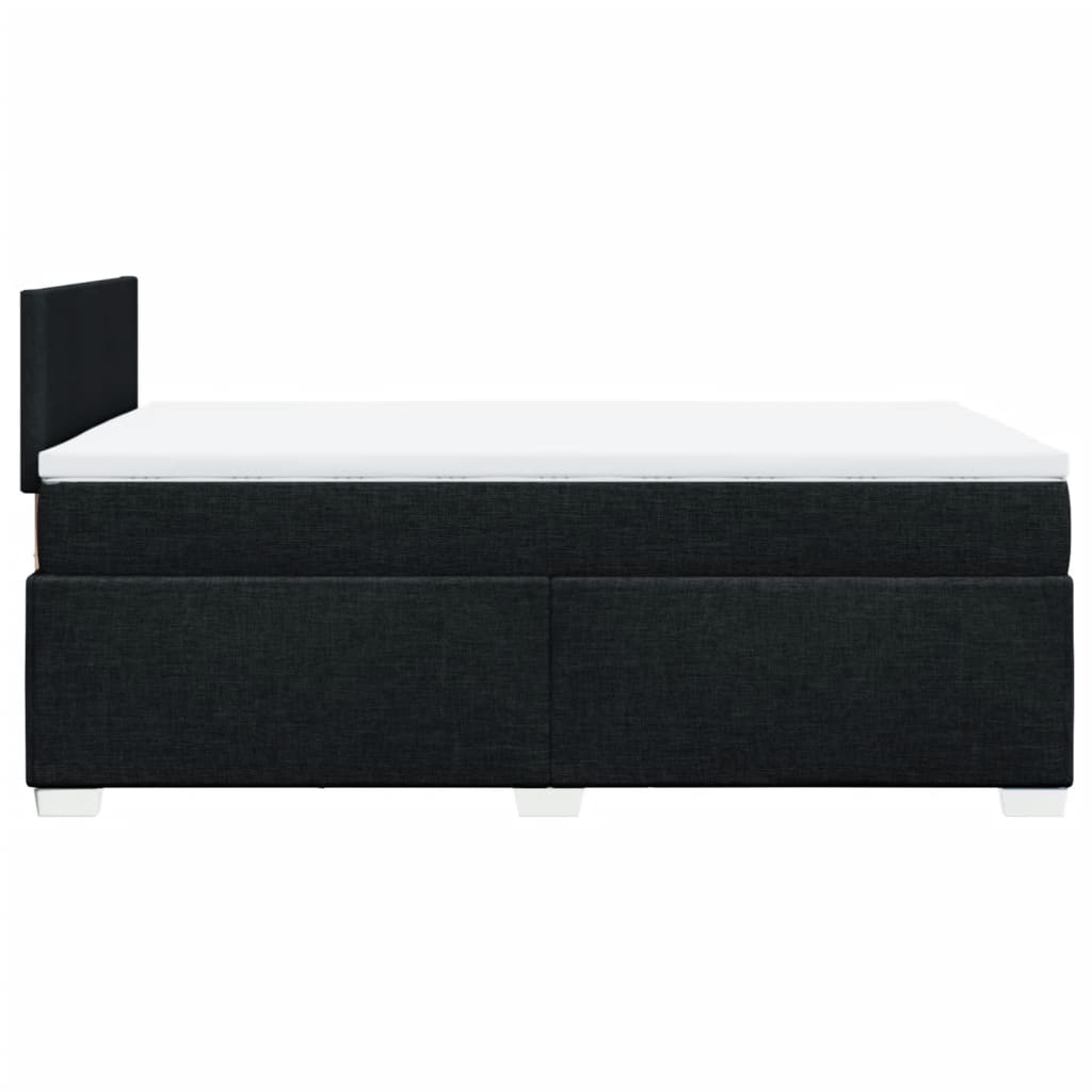 Κρεβάτι Boxspring με Στρώμα Μαύρο 120x190 εκ. Υφασμάτινο - Pakobazaar