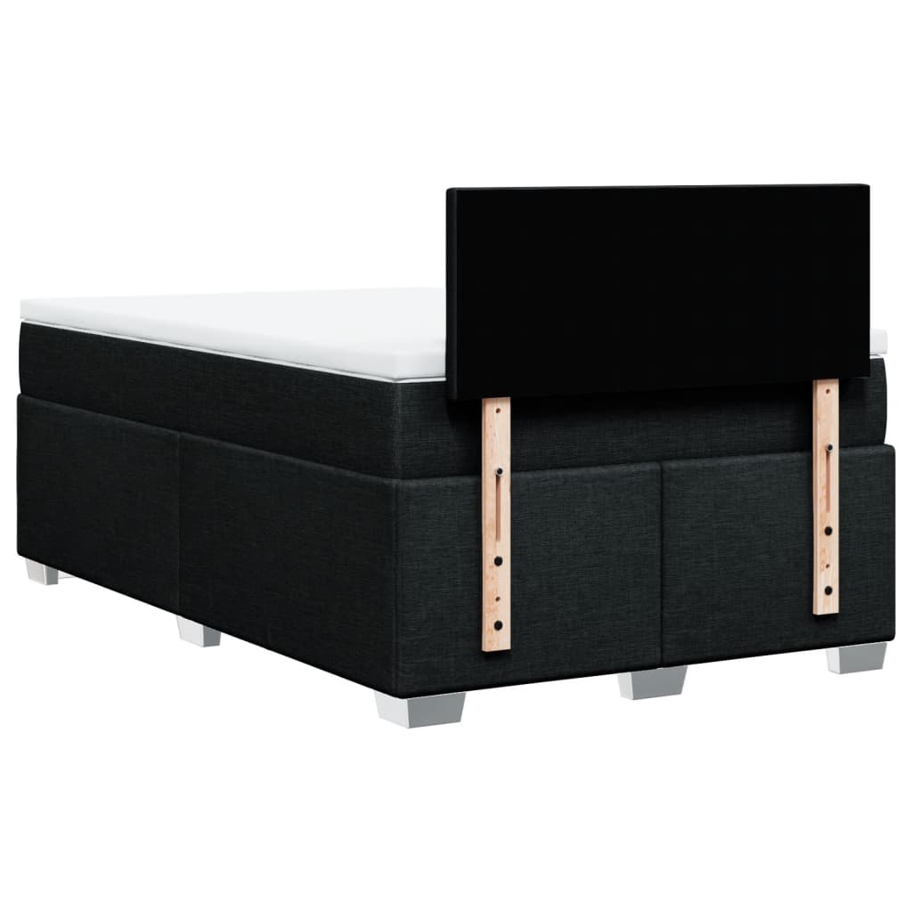 Κρεβάτι Boxspring με Στρώμα Μαύρο 120x190 εκ. Υφασμάτινο - Pakobazaar