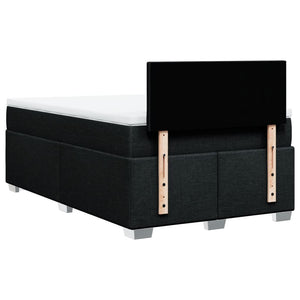 Κρεβάτι Boxspring με Στρώμα Μαύρο 120x190 εκ. Υφασμάτινο - Pakobazaar