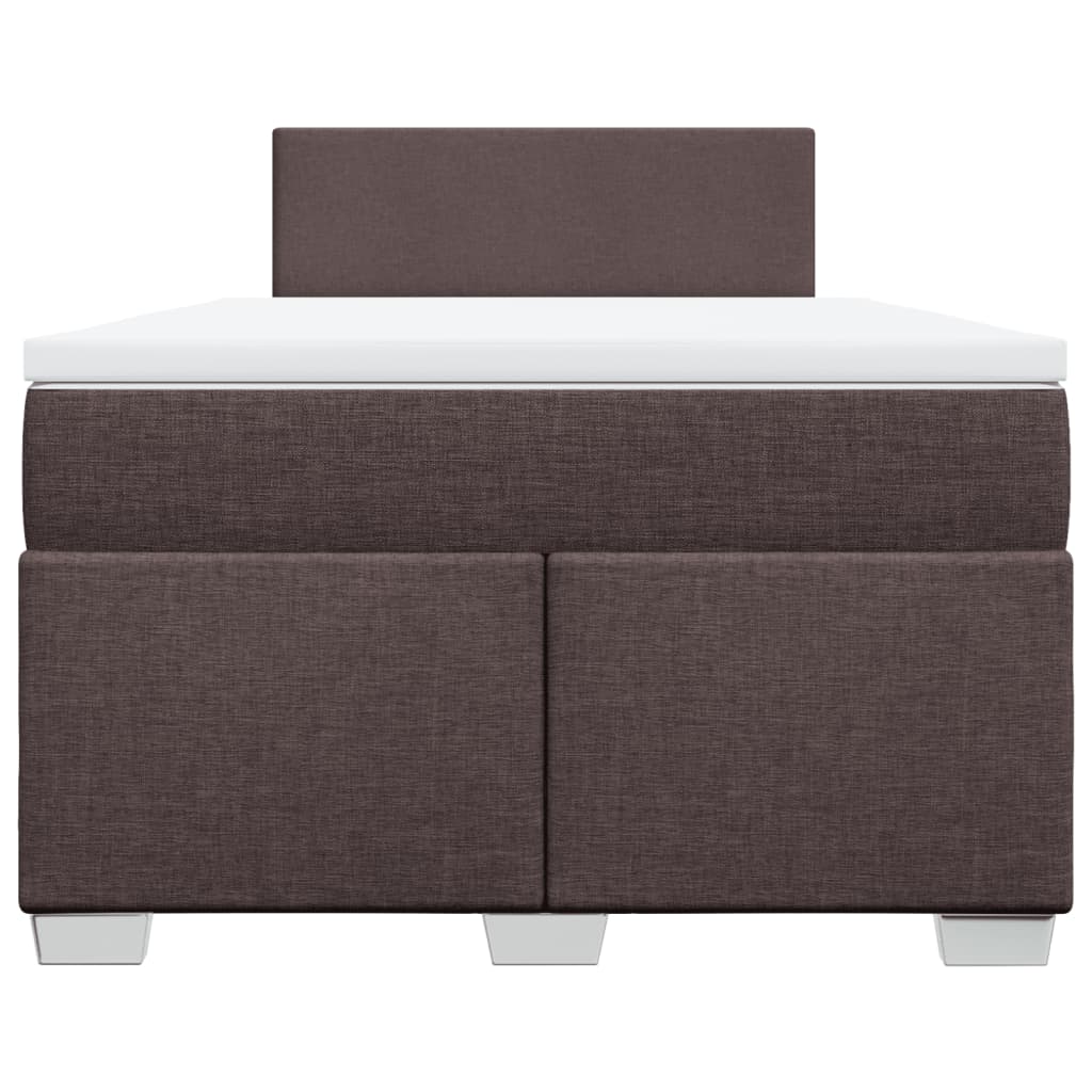 Κρεβάτι Boxspring με Στρώμα Σκούρο Καφέ 120x190 εκ Υφασμάτινο