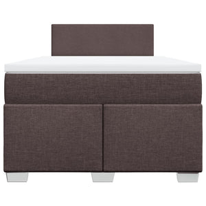 Κρεβάτι Boxspring με Στρώμα Σκούρο Καφέ 120x190 εκ Υφασμάτινο