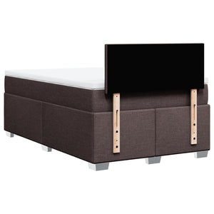 Κρεβάτι Boxspring με Στρώμα Σκούρο Καφέ 120x190 εκ Υφασμάτινο