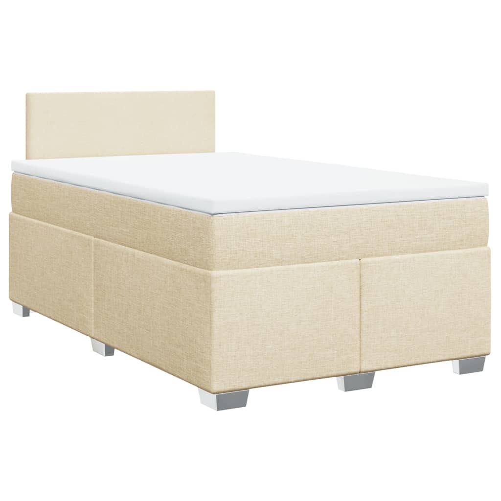 Κρεβάτι Boxspring με Στρώμα Κρεμ 120x190 εκ. Υφασμάτινο