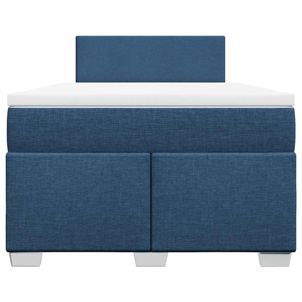 Κρεβάτι Boxspring με Στρώμα Μπλε 120x190 εκ. Υφασμάτινο - Pakobazaar