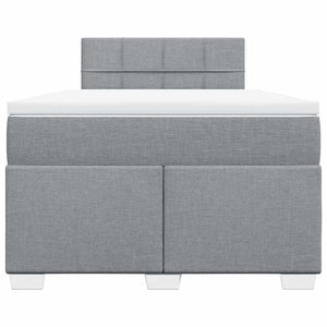 Κρεβάτι Boxspring με Στρώμα Ανοιχτό Γκρι 120x190 εκ. Υφασμάτινο