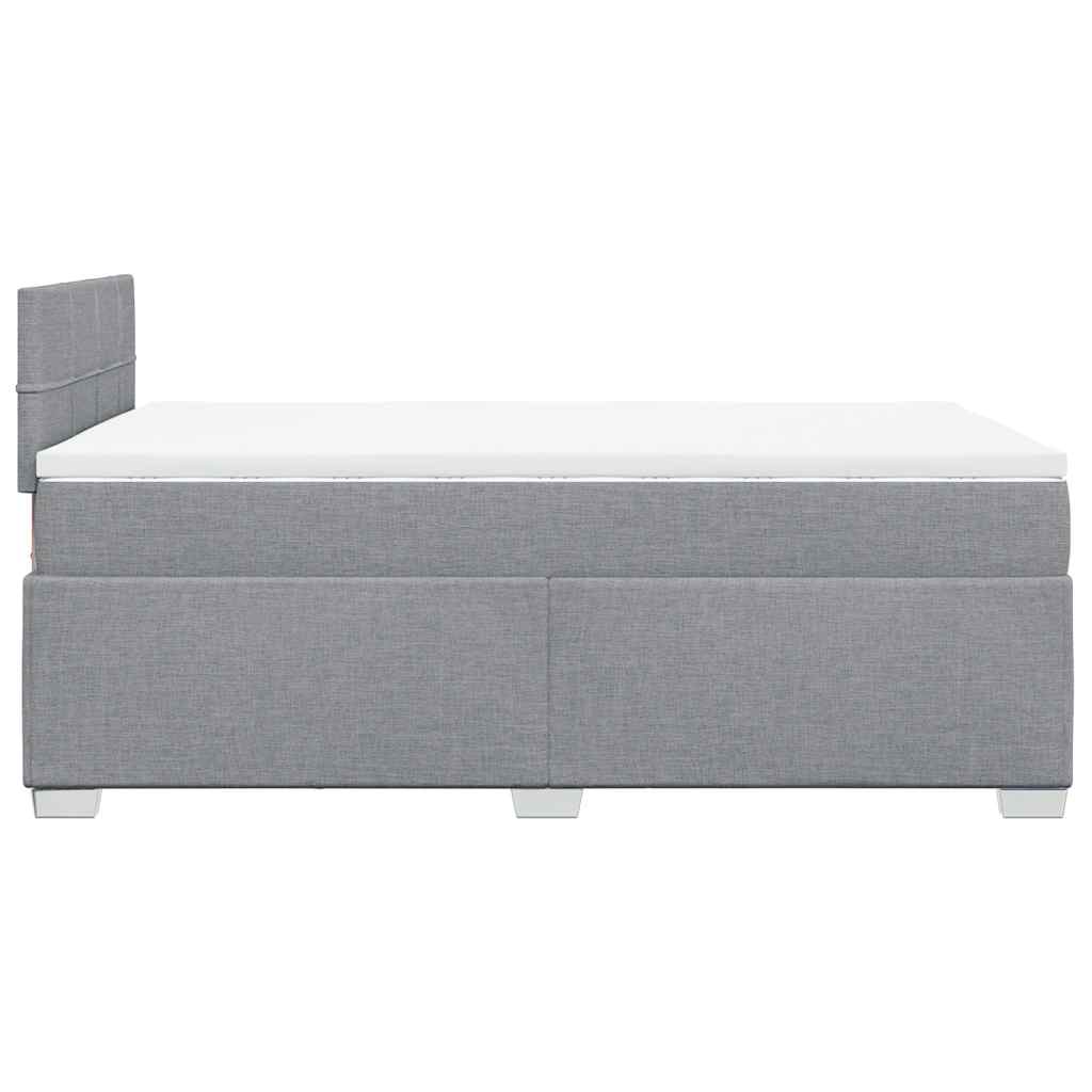 Κρεβάτι Boxspring με Στρώμα Ανοιχτό Γκρι 120x190 εκ. Υφασμάτινο