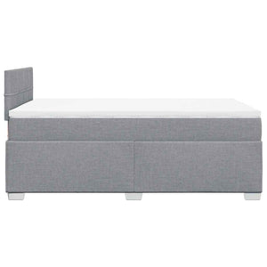 Κρεβάτι Boxspring με Στρώμα Ανοιχτό Γκρι 120x190 εκ. Υφασμάτινο