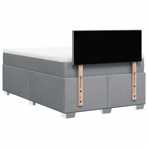 Κρεβάτι Boxspring με Στρώμα Ανοιχτό Γκρι 120x190 εκ. Υφασμάτινο