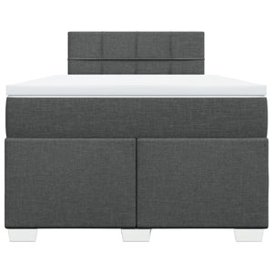 Κρεβάτι Boxspring με Στρώμα Σκούρο Γκρι 120x190 εκ Υφασμάτινο - Pakobazaar