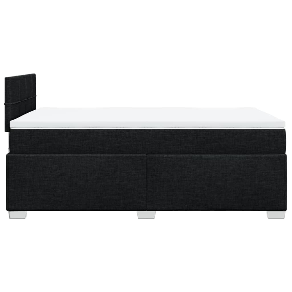 Κρεβάτι Boxspring με Στρώμα Μαύρο 120x190 εκ. Υφασμάτινο - Pakobazaar