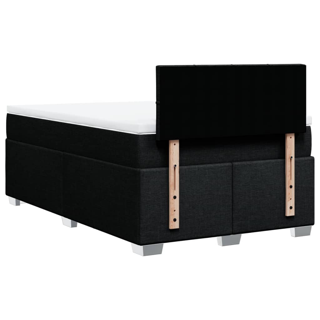 Κρεβάτι Boxspring με Στρώμα Μαύρο 120x190 εκ. Υφασμάτινο - Pakobazaar