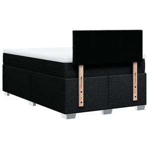 Κρεβάτι Boxspring με Στρώμα Μαύρο 120x190 εκ. Υφασμάτινο - Pakobazaar
