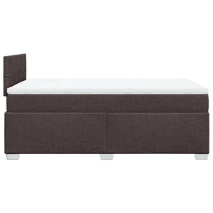 Κρεβάτι Boxspring με Στρώμα Σκούρο Καφέ 120x190 εκ Υφασμάτινο