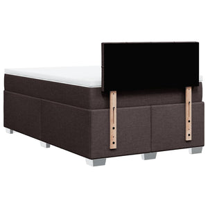 Κρεβάτι Boxspring με Στρώμα Σκούρο Καφέ 120x190 εκ Υφασμάτινο