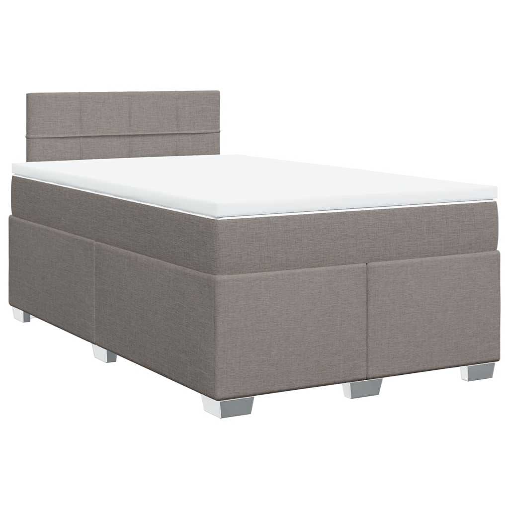 Κρεβάτι Boxspring με Στρώμα Taupe 120x190 εκ. Υφασμάτινο - Pakobazaar