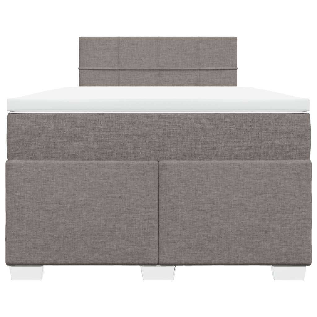 Κρεβάτι Boxspring με Στρώμα Taupe 120x190 εκ. Υφασμάτινο - Pakobazaar
