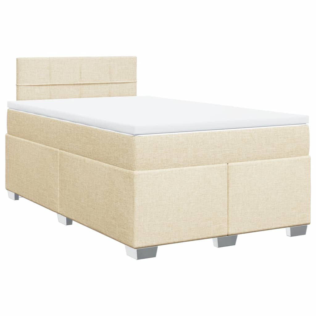 Κρεβάτι Boxspring με Στρώμα Κρεμ 120x190 εκ. Υφασμάτινο